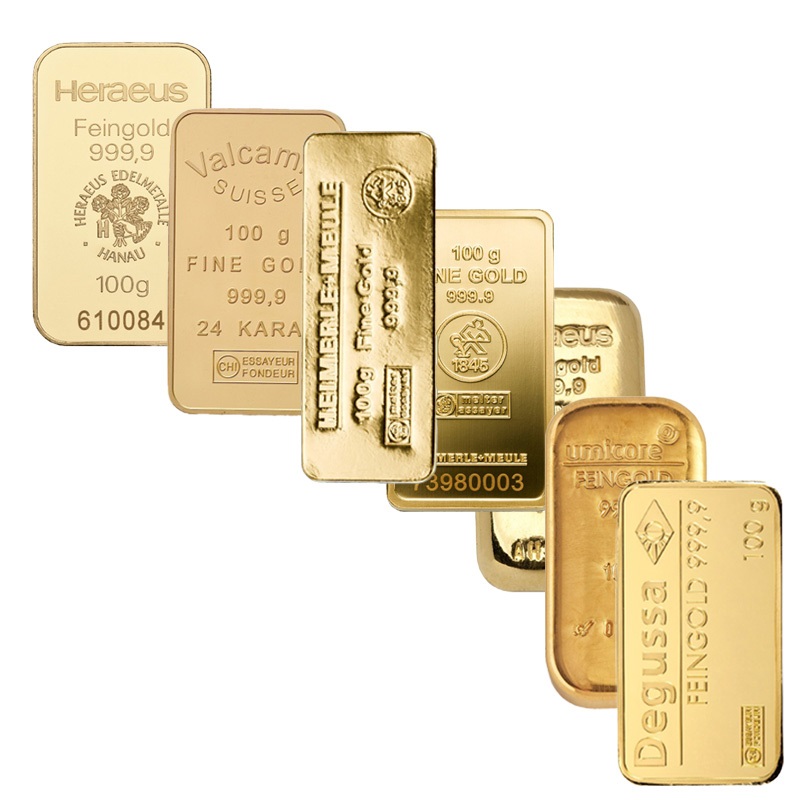 100g Goldbarren diverse Hersteller LBMA zertifiziert