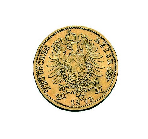 Deutsches Kaiserreich 20 Mark Wilhelm I Rückseite