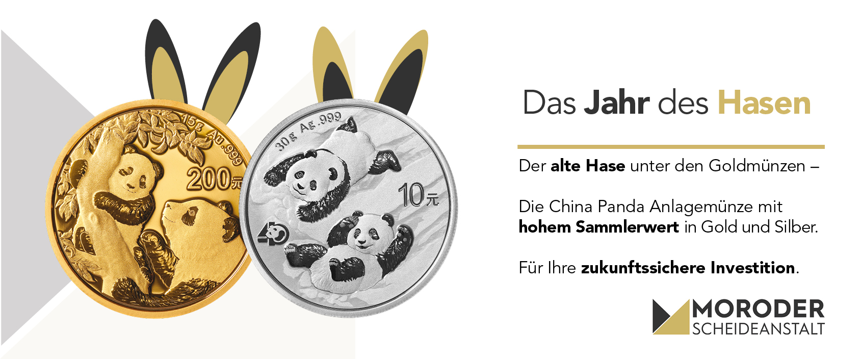 Chinamünzen, Panda Silber und Gold