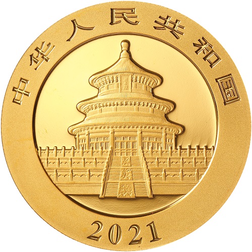 500 Yuan China Panda - 30 Gramm - Vorderseite 2021 Münze Tempel
