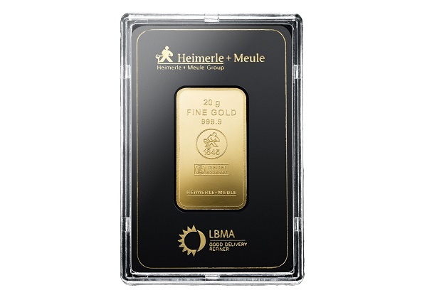 20 g Goldbarren von Heimerle und Meule   