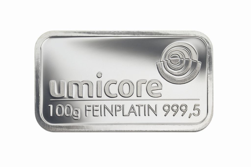 100 g Platinbarren (diverse LBMA zertifizierte Hersteller)