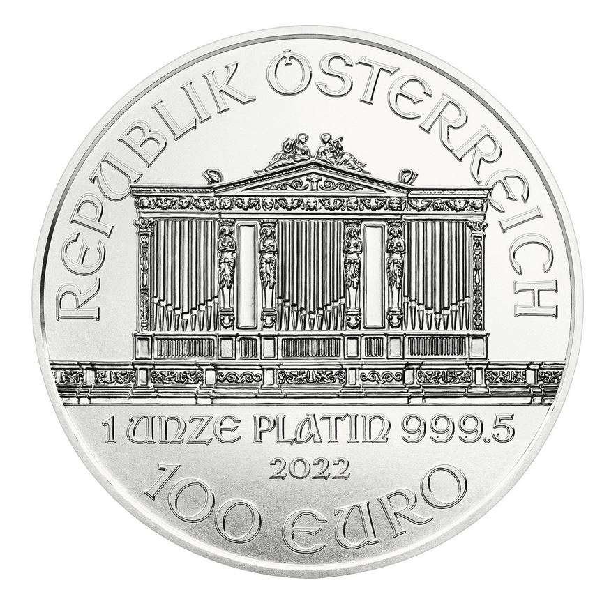 Wiener Philharmoniker Platin 1 Unze Jahrgang 2022