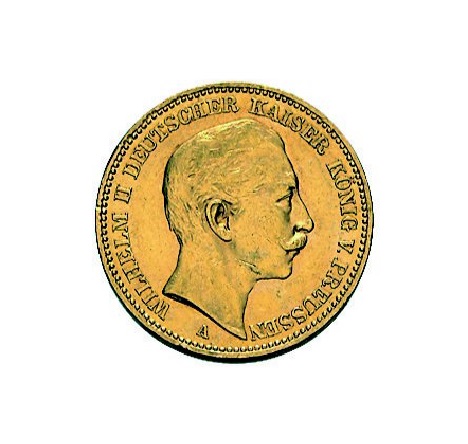 Deutsches Kaiserreich 20 Mark Wilhelm II Vorderseite