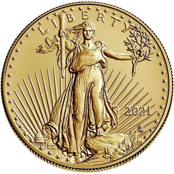 25 Dollar American Eagle - halbe Unze Gold - Vorderseite 2021 Liberty Münze