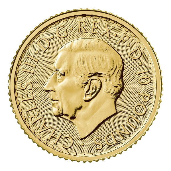 10 Pounds Münze gold Charles der Dritte Kopf