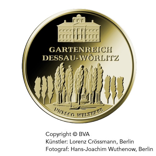 Goldeuro 100 Euro Goldmünze 2013 Gartenreich Dessau-Wörlitz Vorderseite