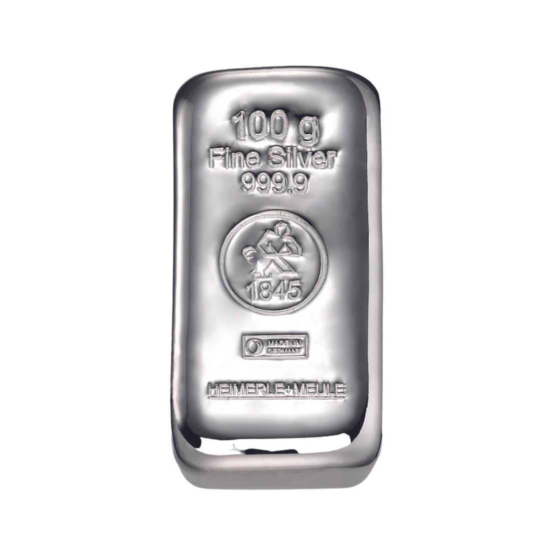 silber-100-gramm-barren Silberbarren 100g Silber