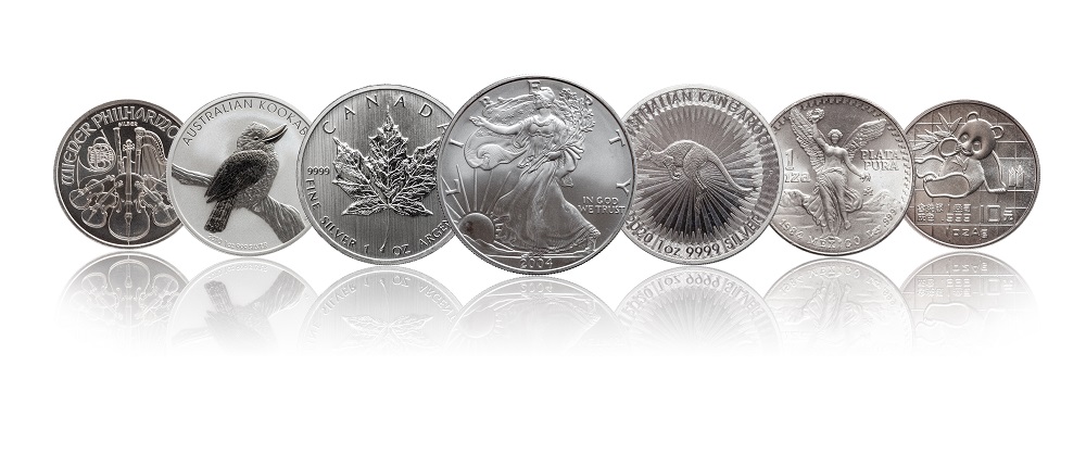 Silbermünzen Verkauf verschiedene Arten 