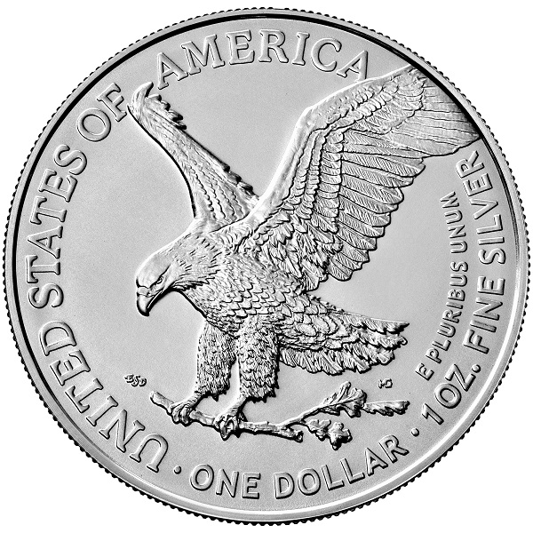 1 Dollar Eagle - 1 Unze Silber - Rückseite 2021 Adler Adlerflug