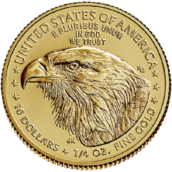 10 Dollar American Eagle Viertel Unze Gold Rückseite 2021 Adlerkopf Münze