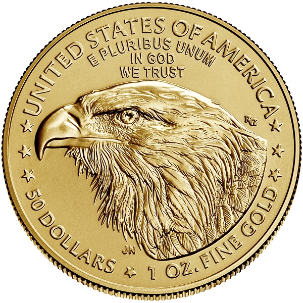 50 Dollar American Eagle - 1 Unze Gold - Rückseite 2021 Adlerkopf