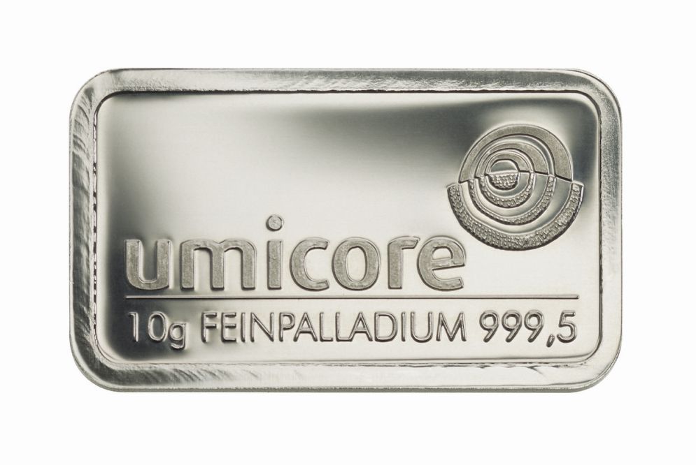 10 Umicore Palladiumbarren