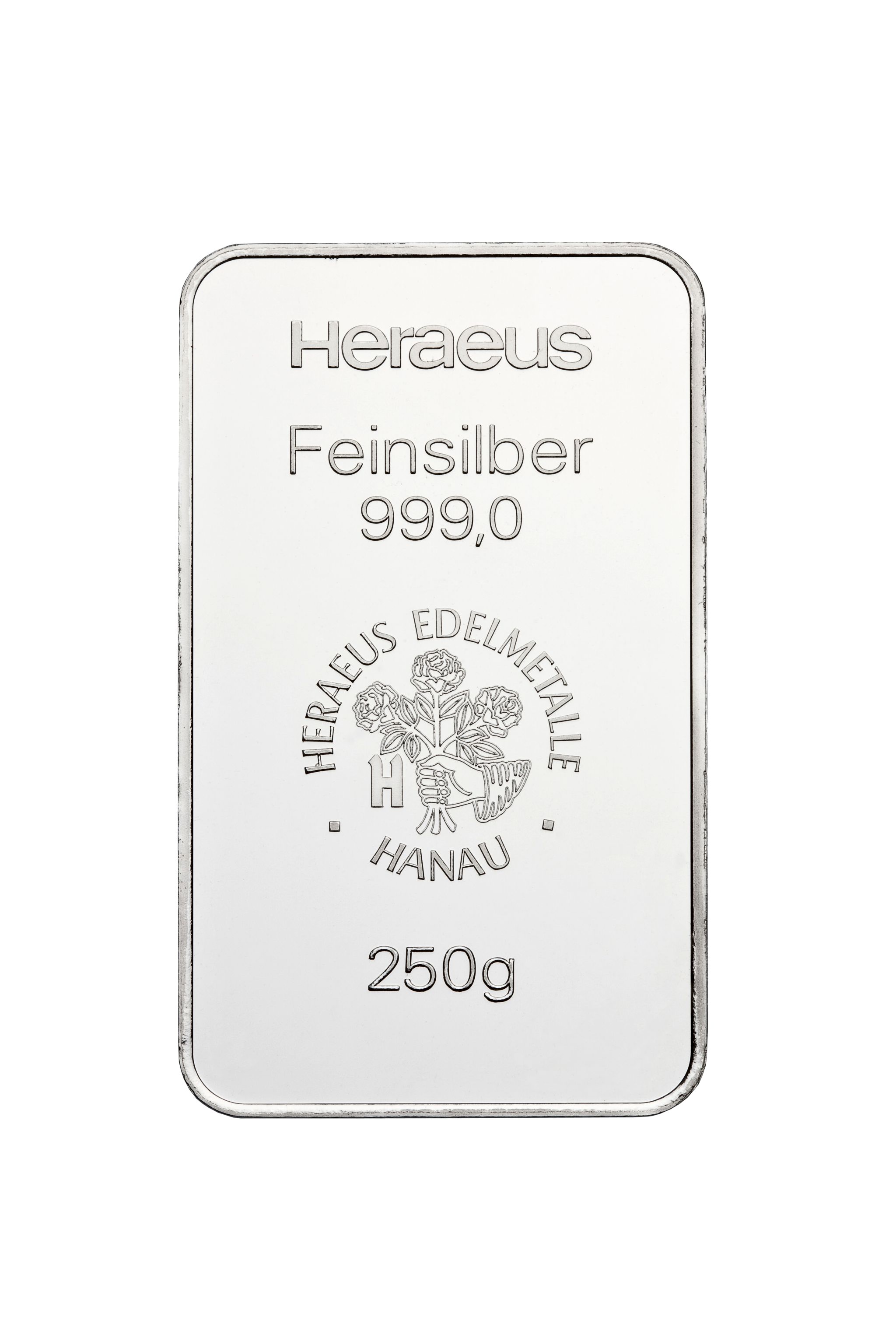 250g Heraeus Silberbarren