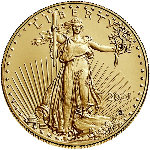 50 Dollar American Eagle - 1 Unze Gold - Vorderseite 2021 Liberty 