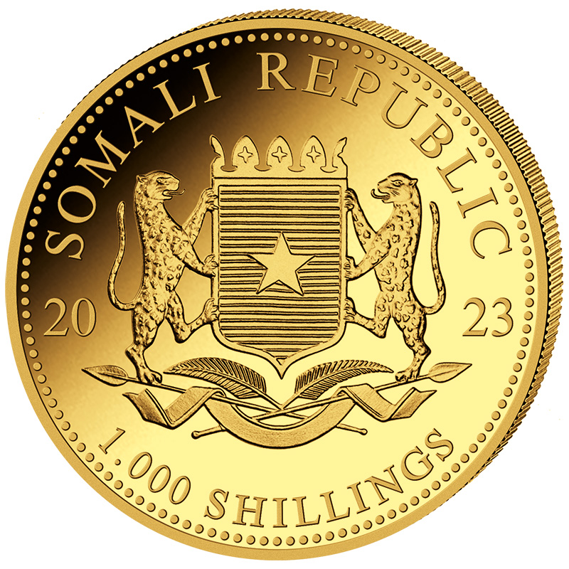 1 Unze Gold African Wildlife Somalia Elefant RS Moroder Scheideanstalt