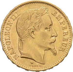 20 Franc Napoleon III Goldmünze
