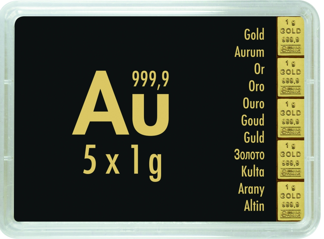 5 mal 1 gramm Gold