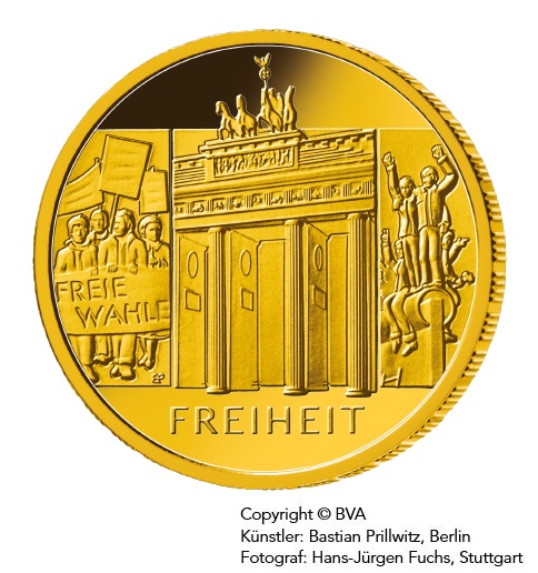 100 Euro Goldeuro Münze 2022 Freiheit Vorderseite