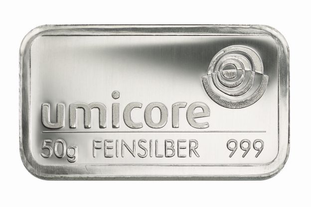 50g  Umicore Silberbarren klein