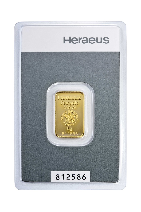 Heraeus Goldbarren 5 Gramm