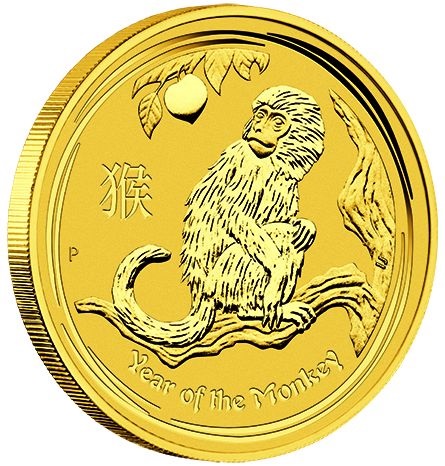 1/20 Unze Gold Lunar II Jahr des Affen 2016 Rückseite2