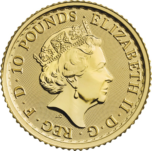 10 Pounds - Zehntel Unze Gold - Vorderseite 2020 Münze