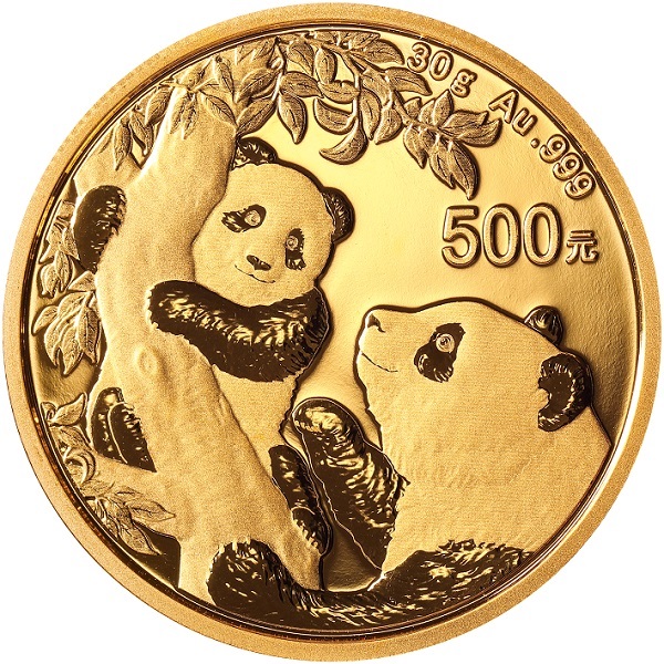 500 Yuan China Panda - 30 Gramm - Rückseite 2021 Münze