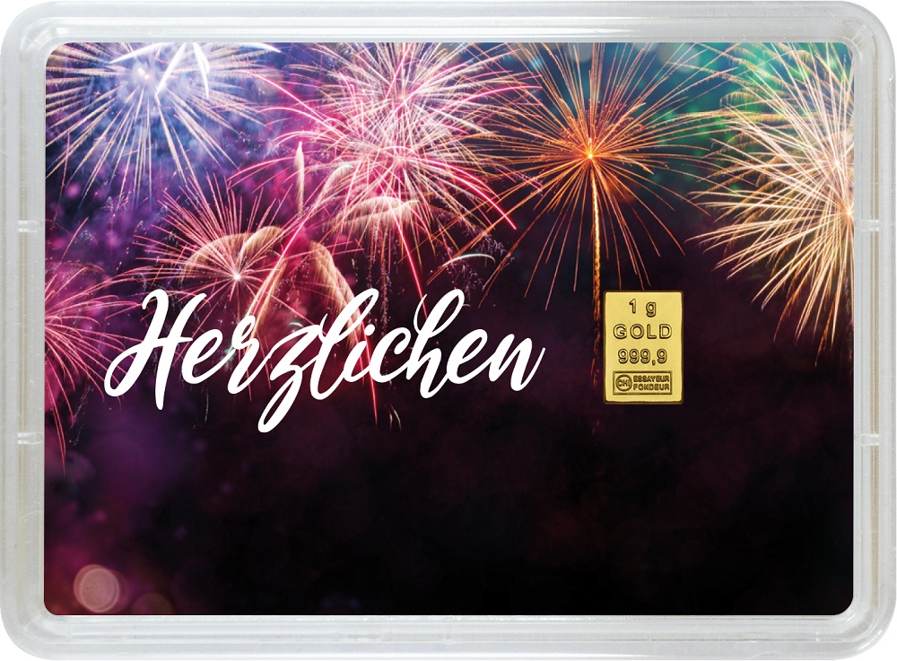 Herzlichen Glückwunsch Goldbarren 1 g
