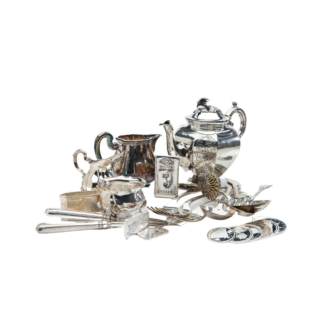 verschiedene-arten-altsilber-silver-verkauf-kaennchen-teekanne-becher-silber Silberbesteck Silber Material zu verkaufen