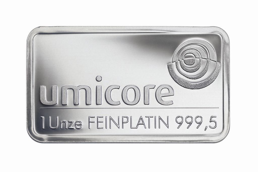 1 oz Umicore Platinbarren
