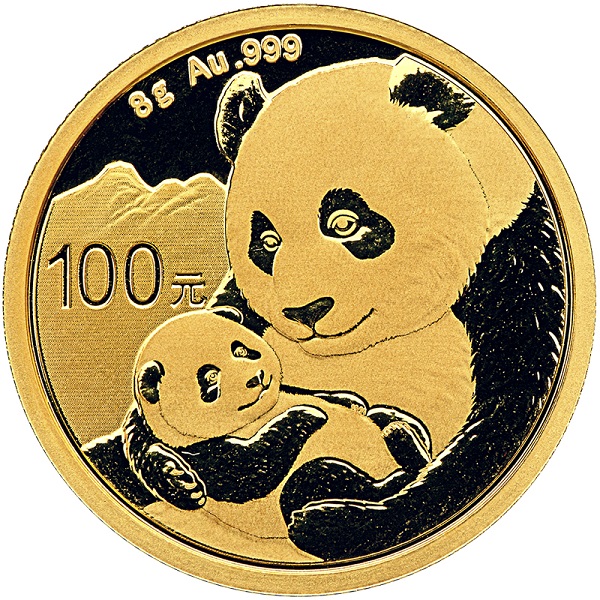 100 Yuan Münzel mit pandas