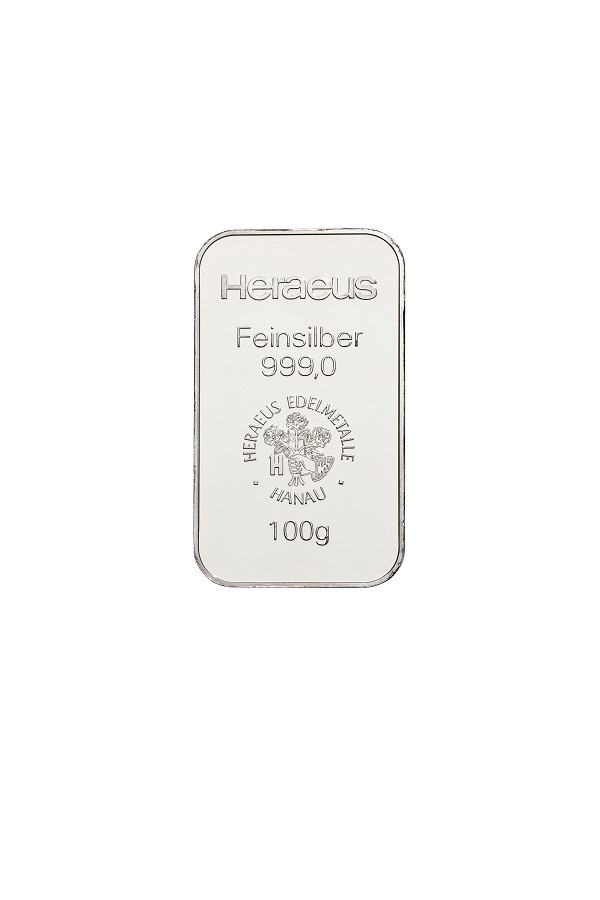 100g Heraeus Silberbarren