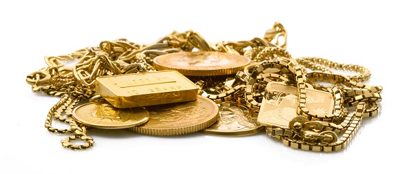 gold-ketten-barren-muenzen goldene Münzen, Barren und Schmuckstücke
