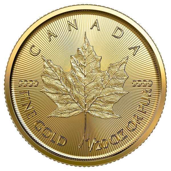 1 Dollar Maple Leaf - zwanzigstel Unze Gold - Rückseite 2019 Blatt