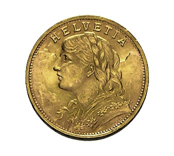 20 Franken Vreneli Goldmünze