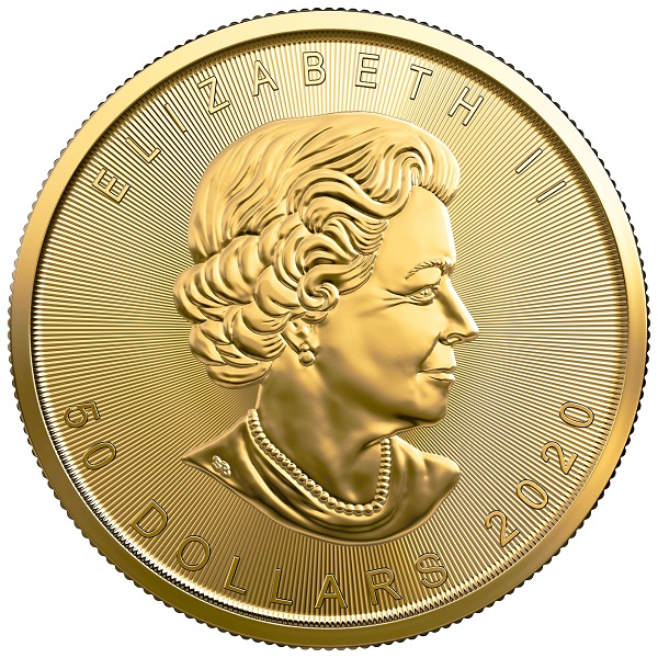 50 Dollar Maple Leaf - 1 Unze Gold - Vorderseite 