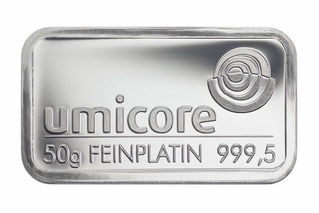 50g  Umicore Platinbarren