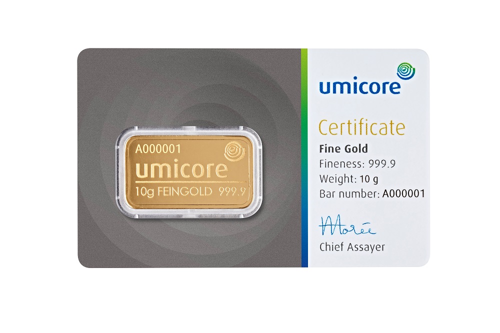 10g Umicore Goldbarren
