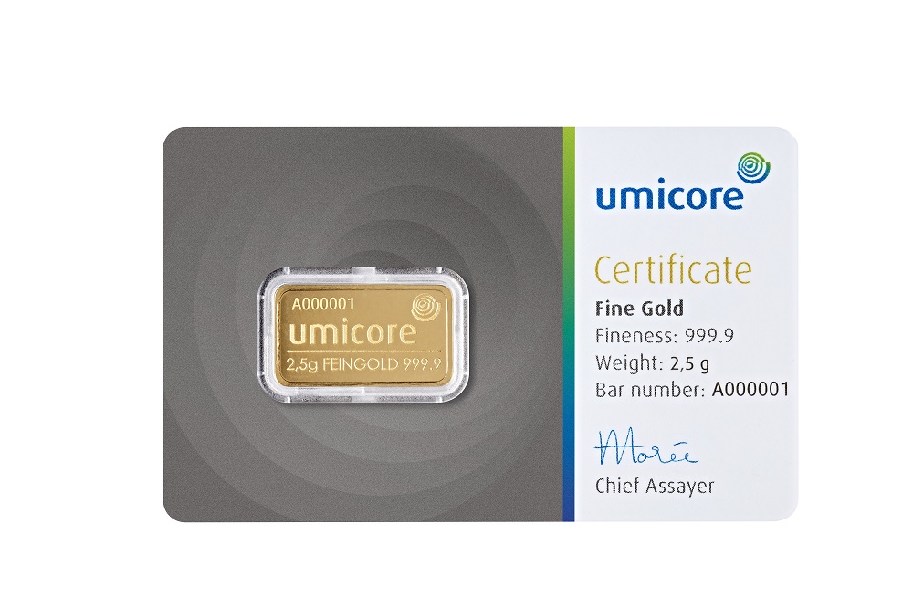 Umicore Goldbarren 2,5g