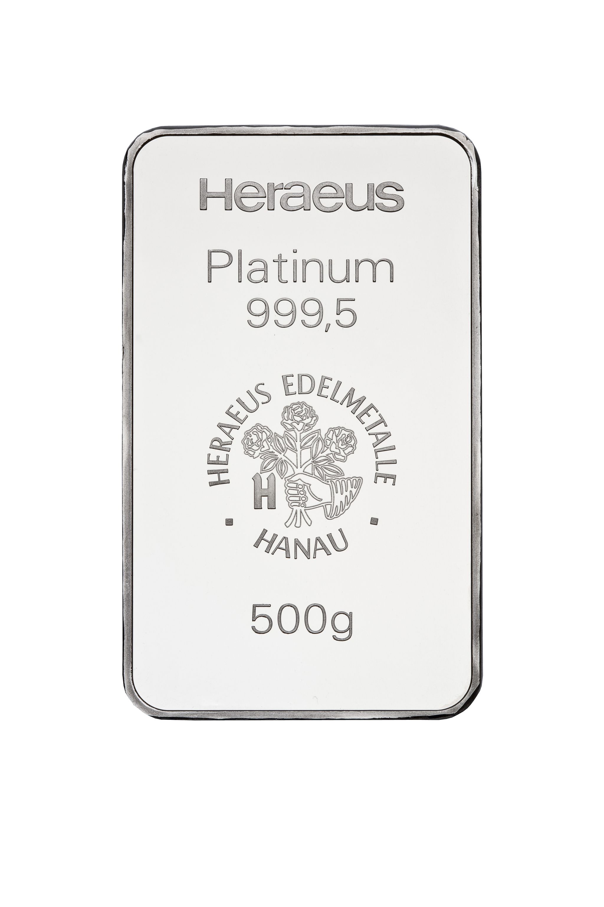 500g Heraeus Platinbarren 