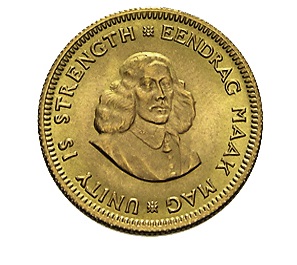 1 Rand Goldmünze Südafrika Rückseite - Moroder Scheideanstalt