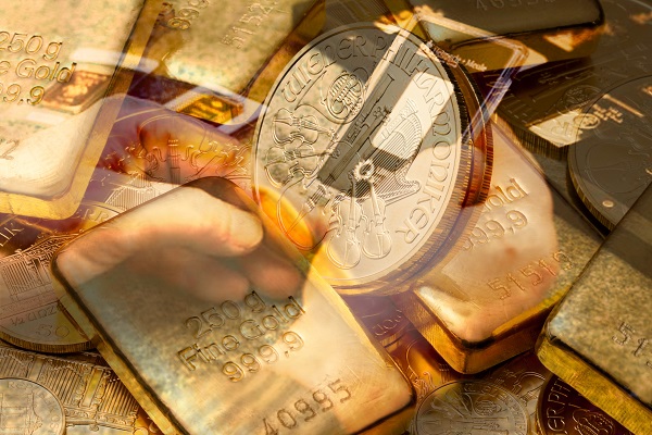 Goldstücke investieren Goldbarren