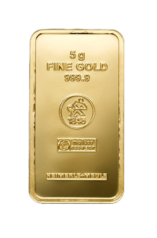 5 g Goldbarren Heimerle und Meule