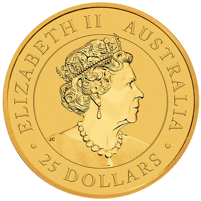 Münze Australian mit Kopf von Elizbeth die zweite,25 Dollar